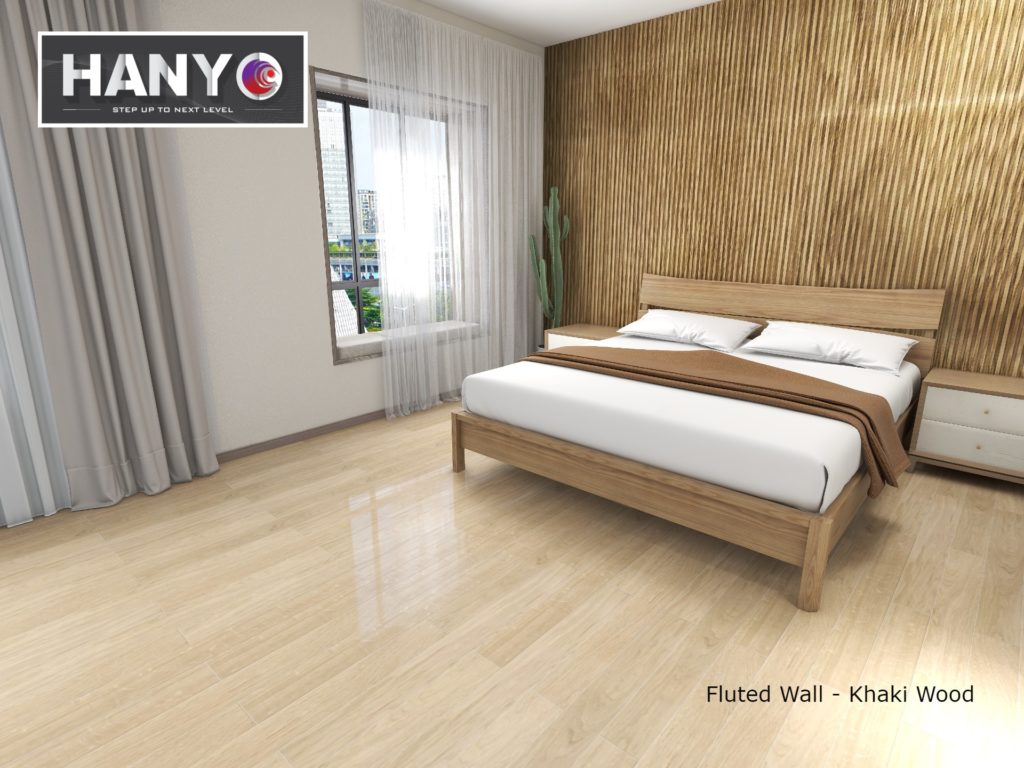 Fluted Wall Khaki Wood